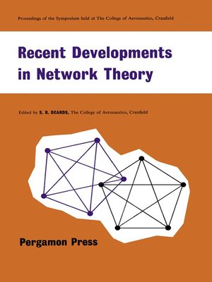 cover image of Recent Developments in Network Theory